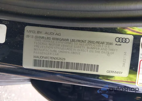 2014 Audi A6 2.0T Premium from USA, damaged, VIN WAUDFAFC7EN052529